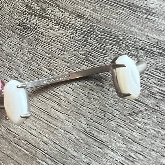 Kendra Scott signed silver Cuff Bracelet with White Stones - Picture 3 of 12